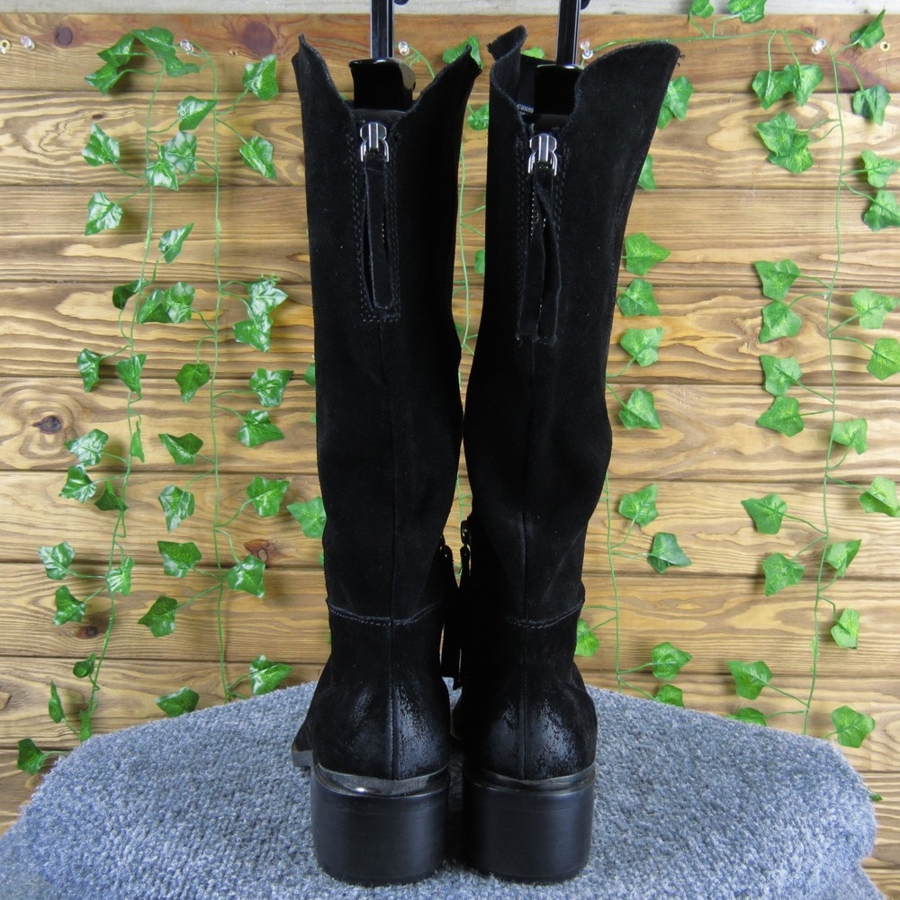 Naughty Monkey Black Suede Stride Mid-Calf Boots - Women's 6.5 - Picture 4 of 8